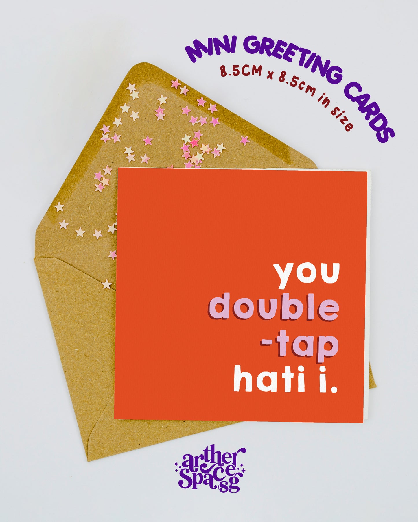 You double-tap hati I Mini Greeting Card