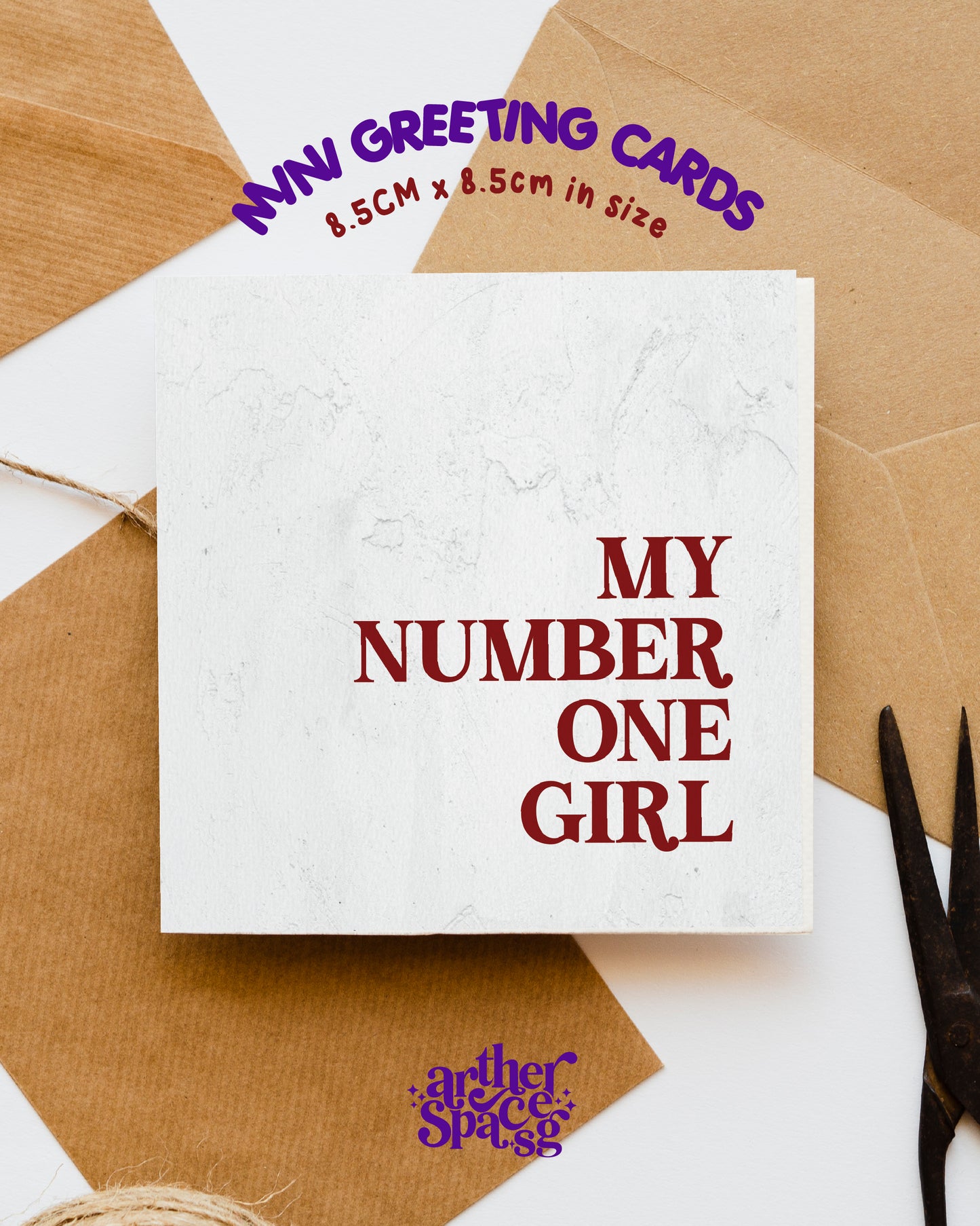 My Number One Girl Mini Greeting Card