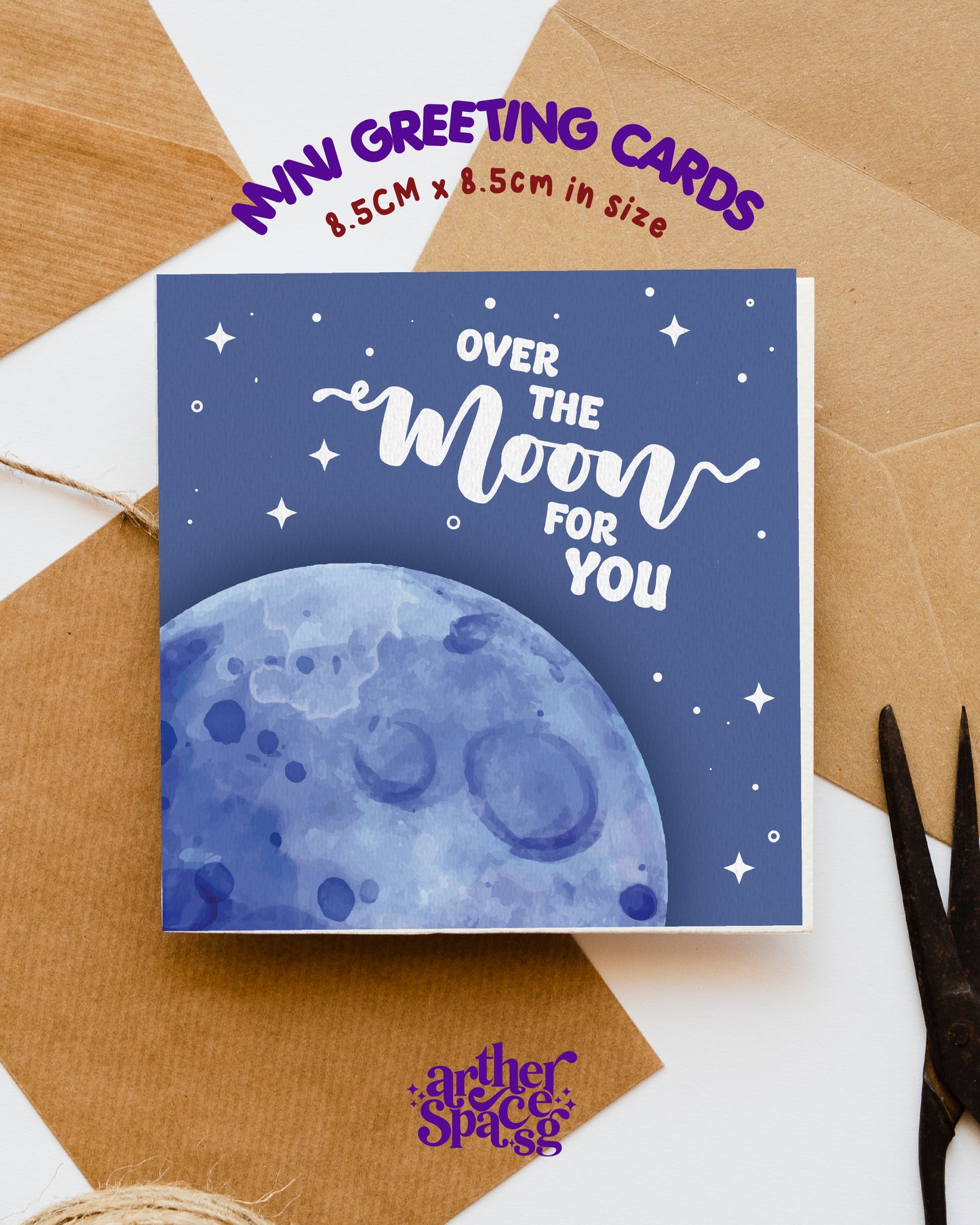 Over the moon for you Mini Greeting Card