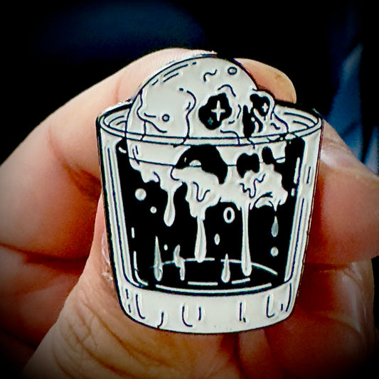 Skull in a Shot Glass Pin